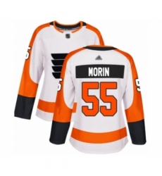 Women's Philadelphia Flyers #55 Samuel Morin Authentic White Away Hockey Jersey