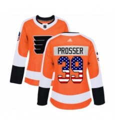 Women's Philadelphia Flyers #39 Nate Prosser Authentic Orange USA Flag Fashion Hockey Jersey