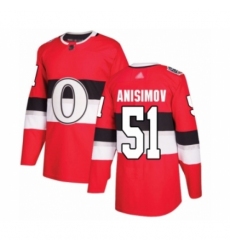 Youth Ottawa Senators #51 Artem Anisimov Authentic Red 2017 100 Classic Hockey Jersey