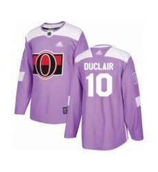 Men's Ottawa Senators #10 Anthony Duclair Authentic Purple Fights Cancer Practice Hockey Jersey