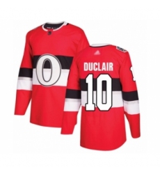 Men's Ottawa Senators #10 Anthony Duclair Authentic Red 2017 100 Classic Hockey Jersey