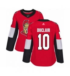 Women's Ottawa Senators #10 Anthony Duclair Authentic Red Home Hockey Jersey