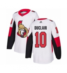 Youth Ottawa Senators #10 Anthony Duclair Authentic White Away Hockey Jersey