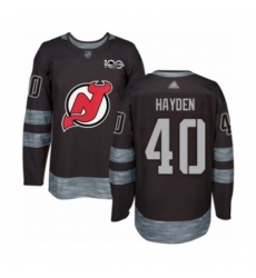 Men's New Jersey Devils #40 John Hayden Authentic Black 1917-2017 100th Anniversary Hockey Jersey