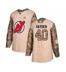 Youth New Jersey Devils #40 John Hayden Authentic Camo Veterans Day Practice Hockey Jersey