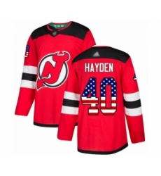 Youth New Jersey Devils #40 John Hayden Authentic Red USA Flag Fashion Hockey Jersey