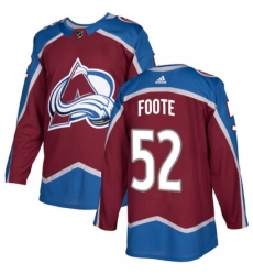 Youth Adidas Colorado Avalanche #52 Adam Foote Authentic Burgundy Red Home NHL Jersey