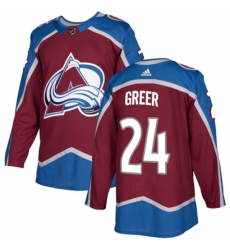 Youth Adidas Colorado Avalanche #24 A.J. Greer Authentic Burgundy Red Home NHL Jersey