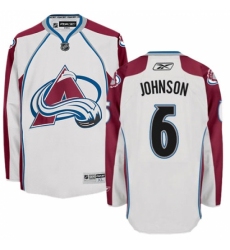 Men's Reebok Colorado Avalanche #6 Erik Johnson Authentic White Away NHL Jersey
