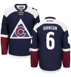 Women's Reebok Colorado Avalanche #6 Erik Johnson Authentic Blue Third NHL Jersey