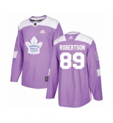 Youth Toronto Maple Leafs #89 Nicholas Robertson Authentic Purple Fights Cancer Practice Hockey Jersey