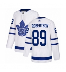 Youth Toronto Maple Leafs #89 Nicholas Robertson Authentic White Away Hockey Jersey
