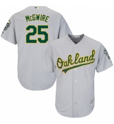 Men's Majestic Oakland Athletics #25 Mark McGwire Replica Grey Road Cool Base MLB Jersey