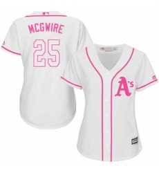 Women's Majestic Oakland Athletics #25 Mark McGwire Authentic White Fashion Cool Base MLB Jersey