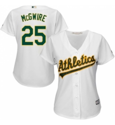 Women's Majestic Oakland Athletics #25 Mark McGwire Replica White Home Cool Base MLB Jersey