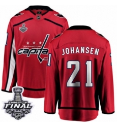 Men's Washington Capitals #21 Lucas Johansen Fanatics Branded Red Home Breakaway 2018 Stanley Cup Final NHL Jersey