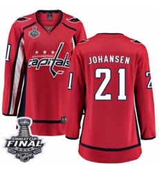 Women's Washington Capitals #21 Lucas Johansen Fanatics Branded Red Home Breakaway 2018 Stanley Cup Final NHL Jersey