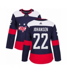 Women's Washington Capitals #22 Lucas Johansen Authentic Navy Blue 2018 Stadium Series Hockey Jersey