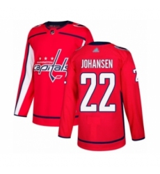 Youth Washington Capitals #22 Lucas Johansen Authentic Red Home Hockey Jersey