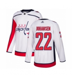 Youth Washington Capitals #22 Lucas Johansen Authentic White Away Hockey Jersey