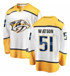 Men's Nashville Predators #51 Austin Watson Fanatics Branded White Away Breakaway NHL Jersey