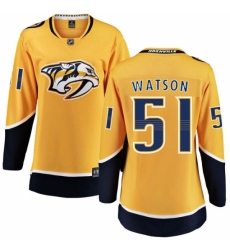Women's Nashville Predators #51 Austin Watson Fanatics Branded Gold Home Breakaway NHL Jersey