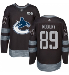 Men's Adidas Vancouver Canucks #89 Alexander Mogilny Authentic Black 1917-2017 100th Anniversary NHL Jersey