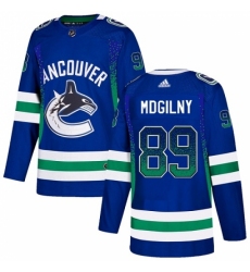 Men's Adidas Vancouver Canucks #89 Alexander Mogilny Authentic Blue Drift Fashion NHL Jersey