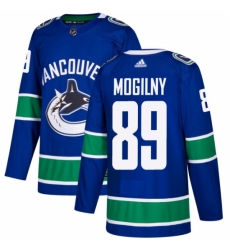 Men's Adidas Vancouver Canucks #89 Alexander Mogilny Premier Blue Home NHL Jersey