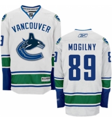 Men's Reebok Vancouver Canucks #89 Alexander Mogilny Authentic White Away NHL Jersey