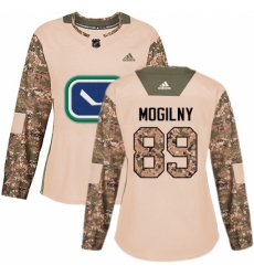 Women's Adidas Vancouver Canucks #89 Alexander Mogilny Authentic Camo Veterans Day Practice NHL Jersey