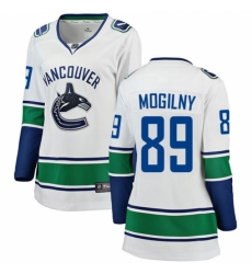 Women's Vancouver Canucks #89 Alexander Mogilny Fanatics Branded White Away Breakaway NHL Jersey