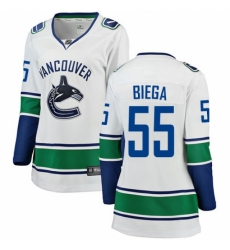 Women's Vancouver Canucks #55 Alex Biega Fanatics Branded White Away Breakaway NHL Jersey