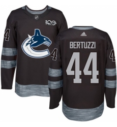 Men's Adidas Vancouver Canucks #44 Todd Bertuzzi Authentic Black 1917-2017 100th Anniversary NHL Jersey