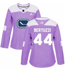 Women's Adidas Vancouver Canucks #44 Todd Bertuzzi Authentic Purple Fights Cancer Practice NHL Jersey