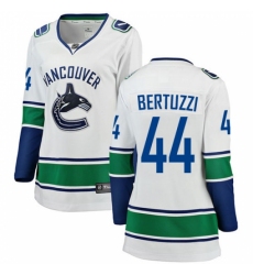 Women's Vancouver Canucks #44 Todd Bertuzzi Fanatics Branded White Away Breakaway NHL Jersey