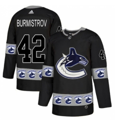 Men's Adidas Vancouver Canucks #42 Alex Burmistrov Authentic Black Team Logo Fashion NHL Jersey