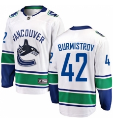 Men's Vancouver Canucks #42 Alex Burmistrov Fanatics Branded White Away Breakaway NHL Jersey