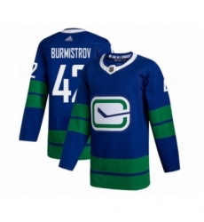 Youth Vancouver Canucks #42 Alex Burmistrov Authentic Royal Blue Alternate Hockey Jersey