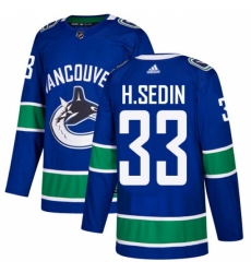 Men's Adidas Vancouver Canucks #33 Henrik Sedin Authentic Blue Home NHL Jersey