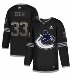 Men's Adidas Vancouver Canucks #33 Henrik Sedin Black Authentic Classic Stitched NHL Jersey