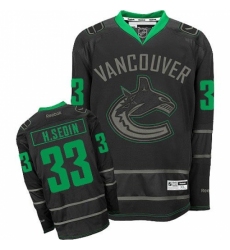 Men's Reebok Vancouver Canucks #33 Henrik Sedin Authentic Black Ice NHL Jersey