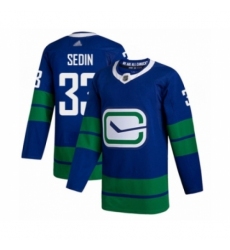 Men's Vancouver Canucks #33 Henrik Sedin Authentic Royal Blue Alternate Hockey Jersey