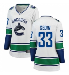 Women's Vancouver Canucks #33 Henrik Sedin Fanatics Branded White Away Breakaway NHL Jersey