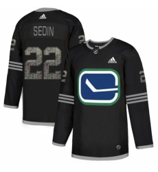 Men's Adidas Vancouver Canucks #22 Daniel Sedin Black 1 Authentic Classic Stitched NHL Jersey