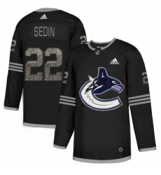 Men's Adidas Vancouver Canucks #22 Daniel Sedin Black Authentic Classic Stitched NHL Jersey