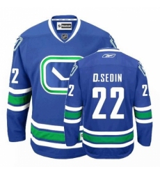 Men's Reebok Vancouver Canucks #22 Daniel Sedin Premier Royal Blue Third NHL Jersey