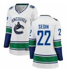 Women's Vancouver Canucks #22 Daniel Sedin Fanatics Branded White Away Breakaway NHL Jersey