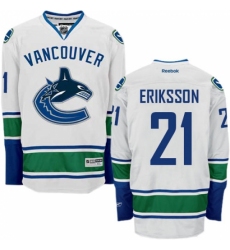 Men's Reebok Vancouver Canucks #21 Loui Eriksson Authentic White Away NHL Jersey