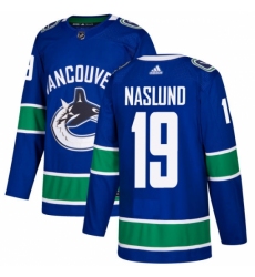 Men's Adidas Vancouver Canucks #19 Markus Naslund Authentic Blue Home NHL Jersey